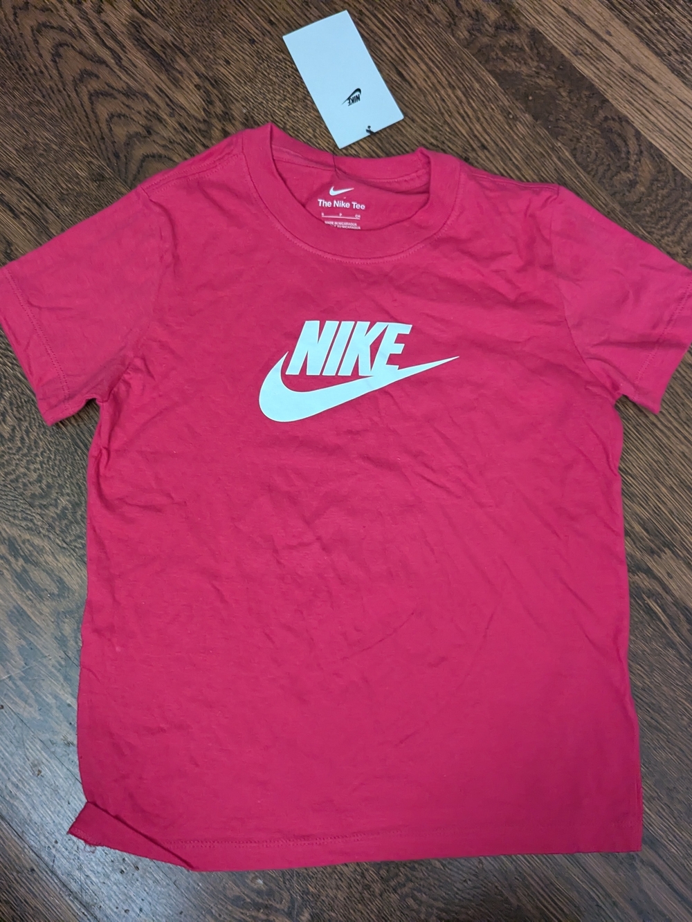 Nike Kids Pink Logo T-Shirt The Nike Tee Shirt Size S NWT